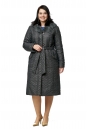 Женское пальто из текстиля с капюшоном, отделка кролик 8010610-2