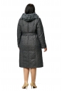 Женское пальто из текстиля с капюшоном, отделка кролик 8010610-3