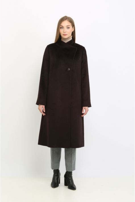 Женское пальто из текстиля с воротником 8011728