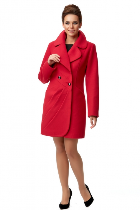 Женское пальто из текстиля с воротником 8011965