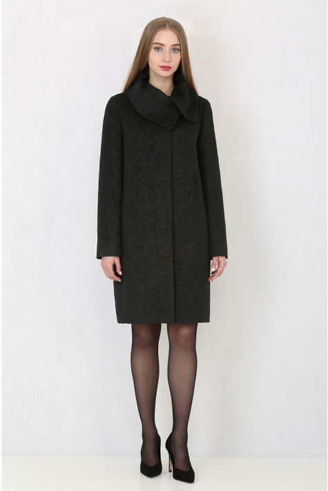 Женское пальто из текстиля с воротником 8012512