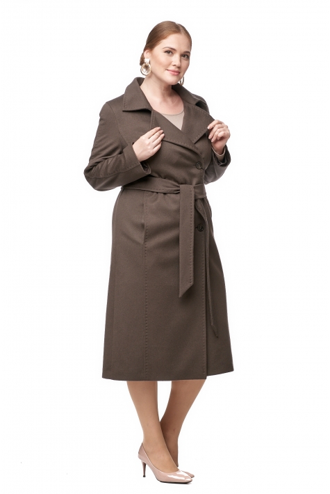 Женское пальто из текстиля с воротником 8012672