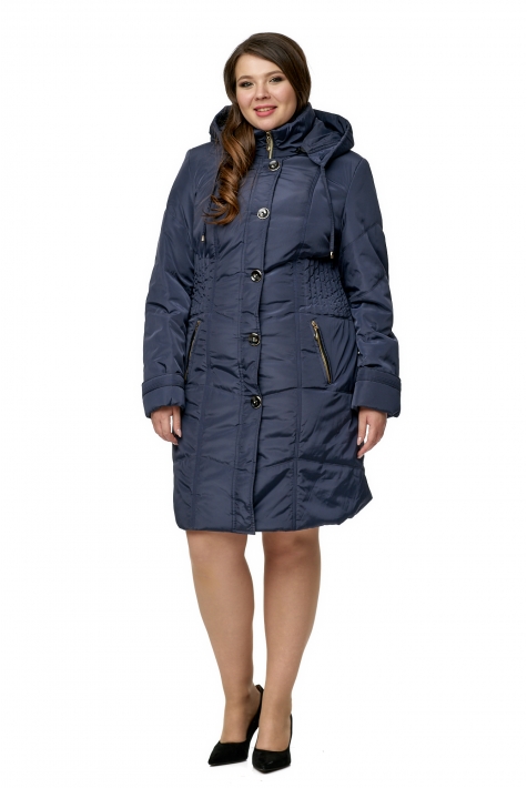 Женское пальто из текстиля с капюшоном 8012690