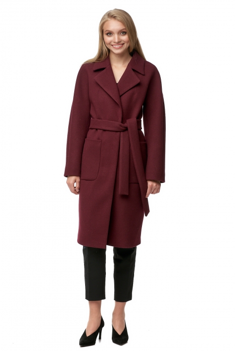 Женское пальто из текстиля с воротником 8012695