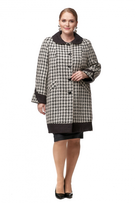 Женское пальто из текстиля с воротником 8012764