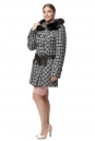 Женское пальто из текстиля с капюшоном, отделка песец 8012830-2