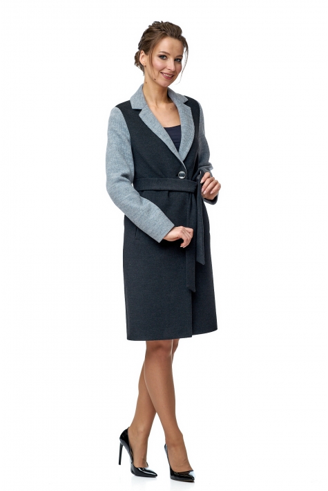 Женское пальто из текстиля с воротником 8013691