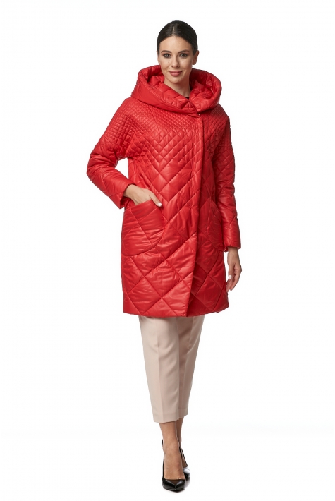 Женское пальто из текстиля с капюшоном 8013846