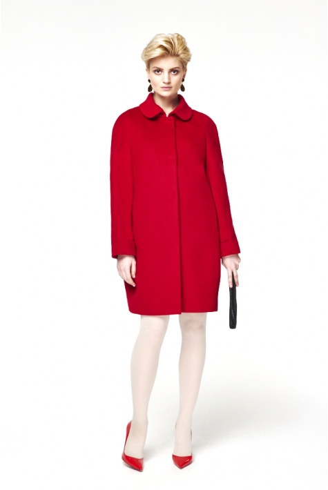 Женское пальто из текстиля с воротником 8015863