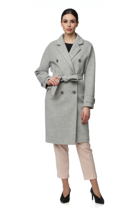 Женское пальто из текстиля с воротником 8016262