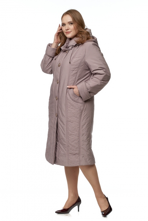 Женское пальто из текстиля с капюшоном 8016374