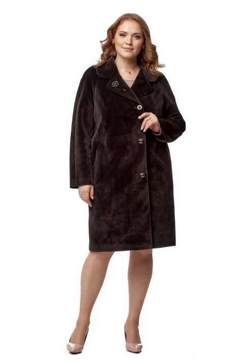Женское пальто из текстиля с воротником 8019575