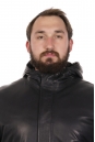 Мужская кожаная куртка из натуральной кожи на меху с капюшоном 8022691-11